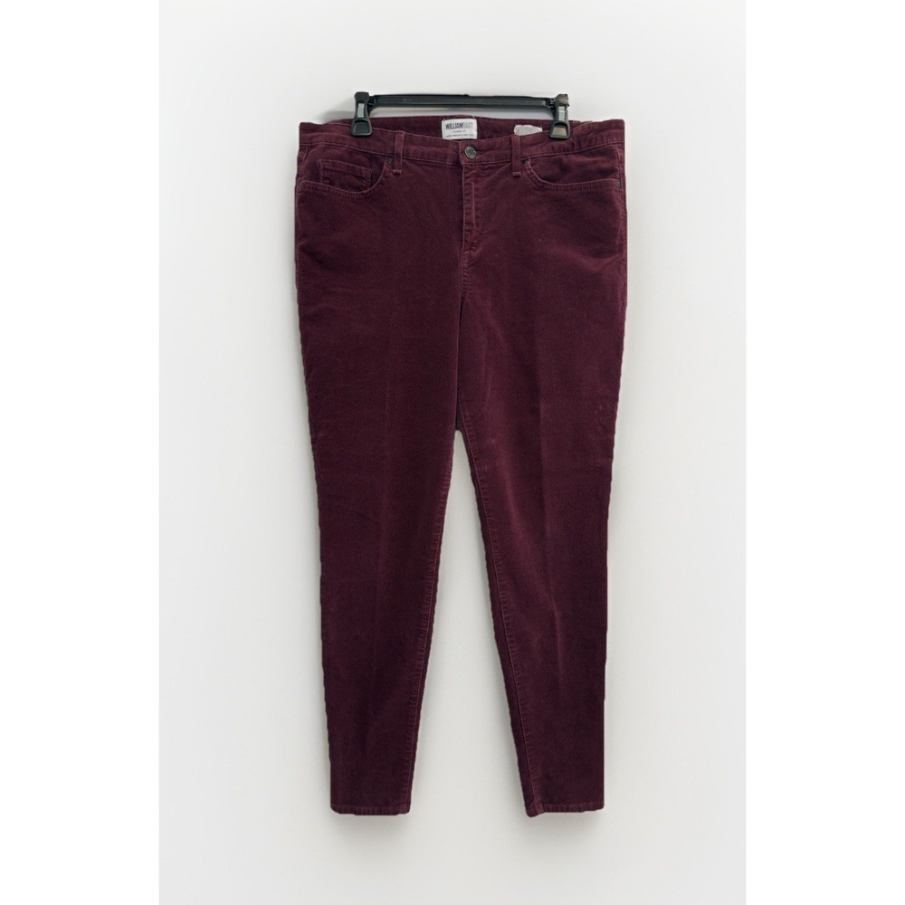 William Rast Perfect Skinny Corduroy‎ Pants Mid Rise Women's Size 32 Burgundy